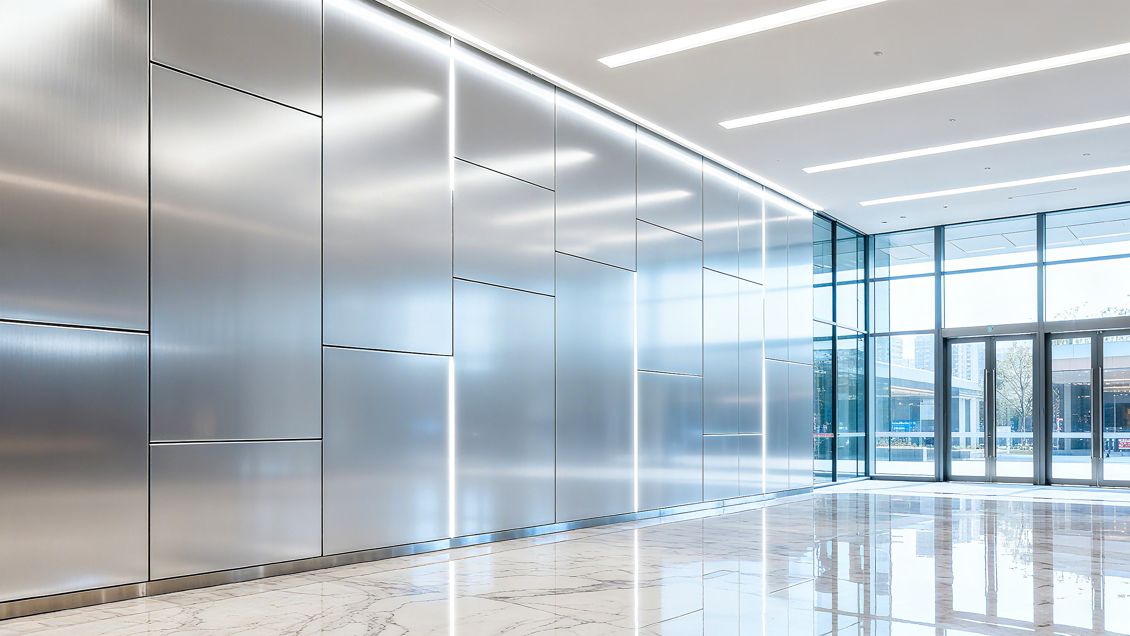 Modern interior design application scene featuring Mrs. Alu premium aluminum building materials
